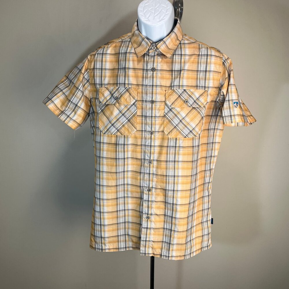 🏕️ KUHL Men’s 2-Pack Hiking Shirts S Eluxur Short Sleeve Red Yellow Trail 🥾 - Picture 11 of 12
